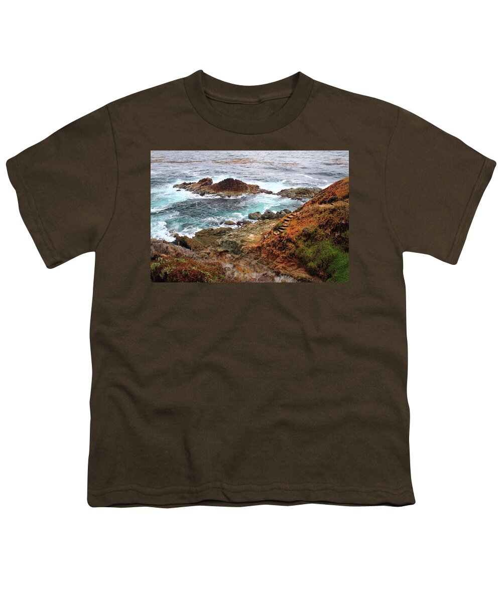 Big Sur Youth T-Shirt featuring the photograph Rugged coastline by Pierre Leclerc Photography