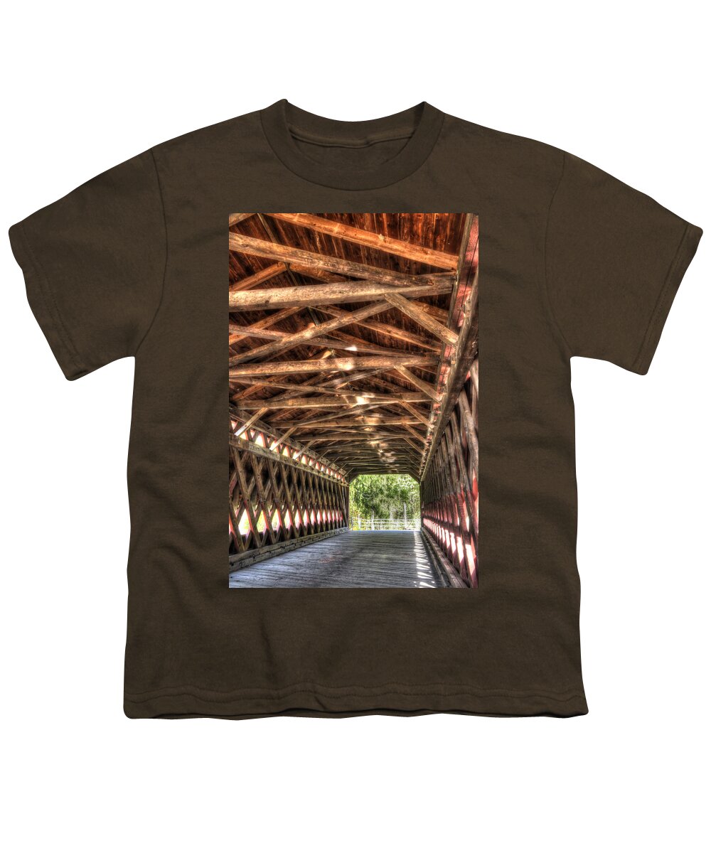 Sachs Youth T-Shirt featuring the photograph Sachs Bridge - Gettysburg - HDR by Paul W Faust - Impressions of Light