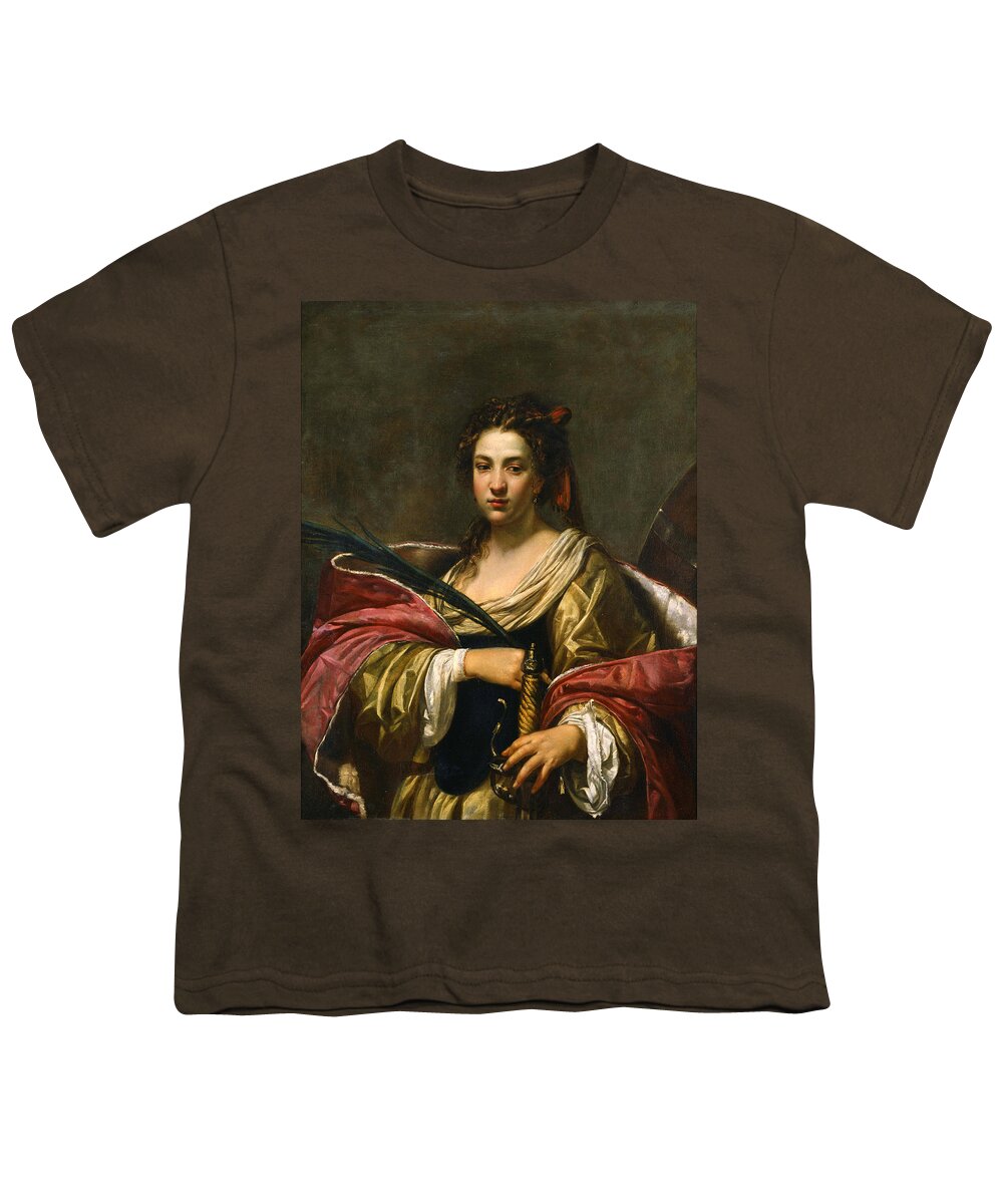 Simon Vouet Youth T-Shirt featuring the painting Saint Catherine by Simon Vouet