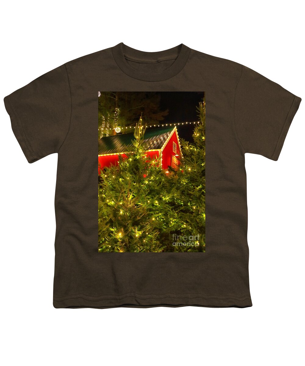 Santa's Workshop Youth T-Shirt featuring the photograph Santa's Red Barn by Elizabeth Dow