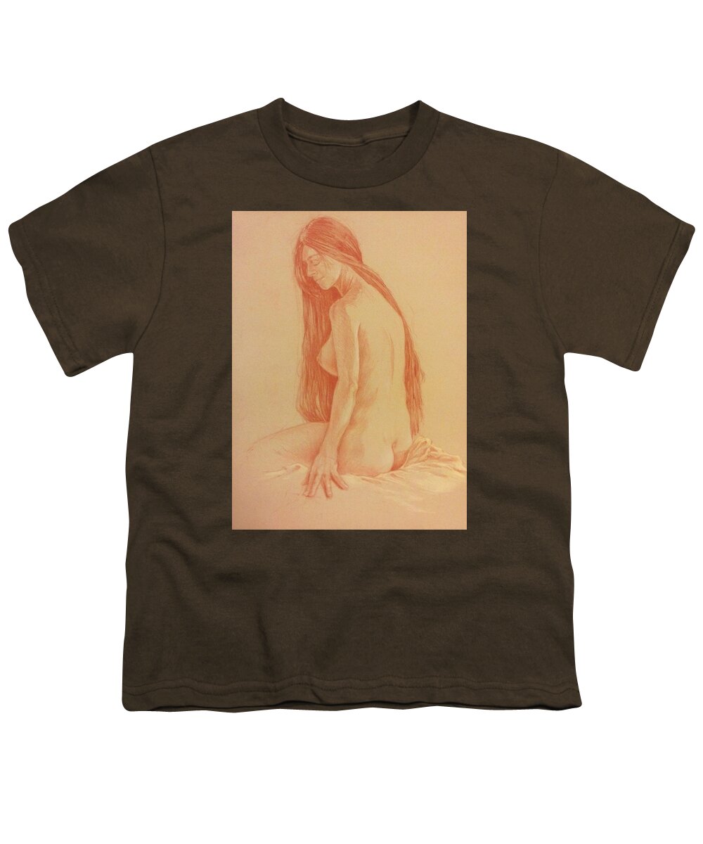 Nude Youth T-Shirt featuring the painting Sarah #2 by James Andrews