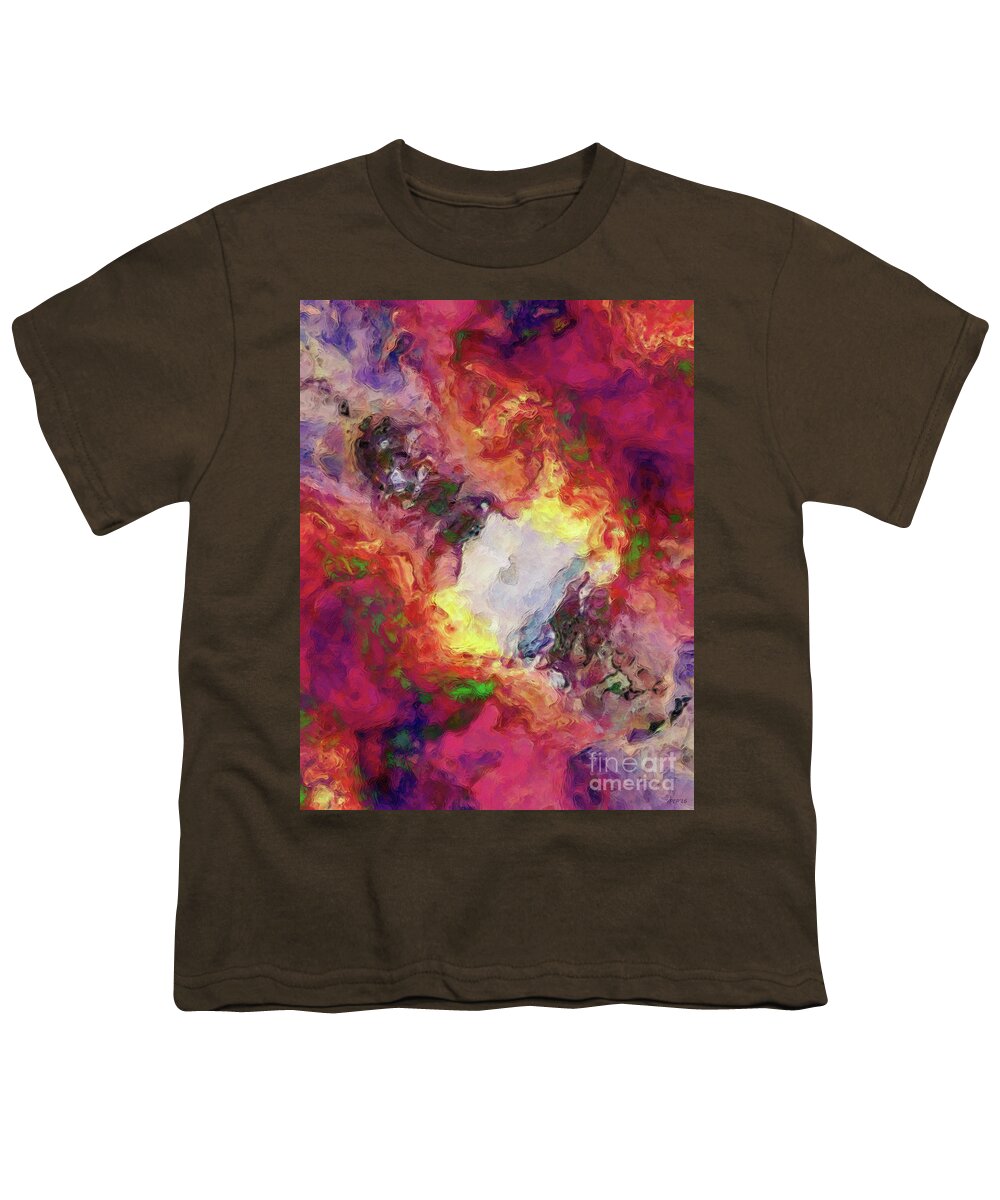Red Youth T-Shirt featuring the digital art Shades of Red Abstract by Phil Perkins