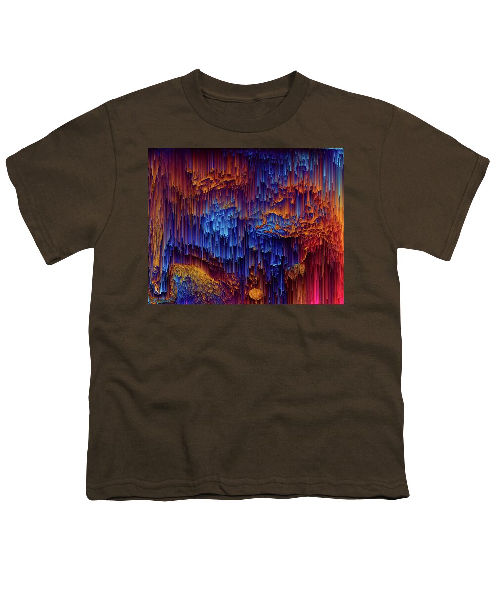 Pixel Art Youth T-Shirt featuring the digital art Shower of Gold - Pixel Art by Jennifer Walsh