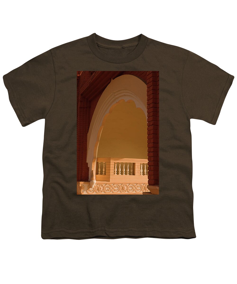 Abstract Youth T-Shirt featuring the photograph SKN 1817 Illuminated Veranda by Sunil Kapadia