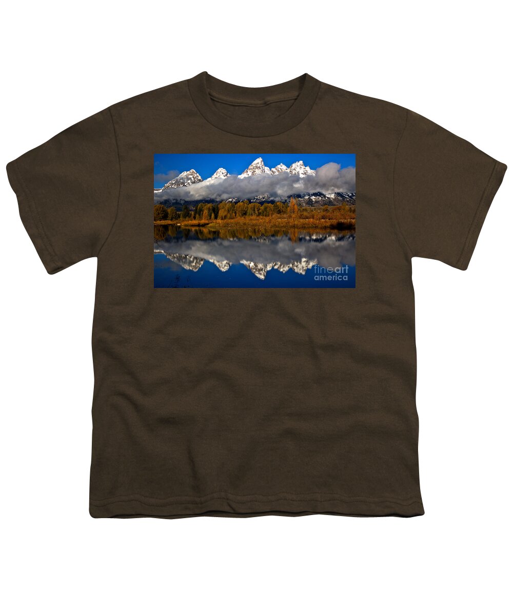 Gtnp Youth T-Shirt featuring the photograph Snake River Fall Reflections by Adam Jewell