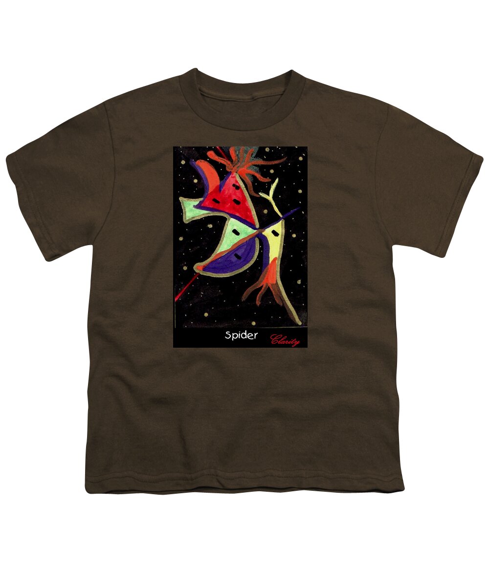 Spider Youth T-Shirt featuring the painting Spider by Clarity Artists