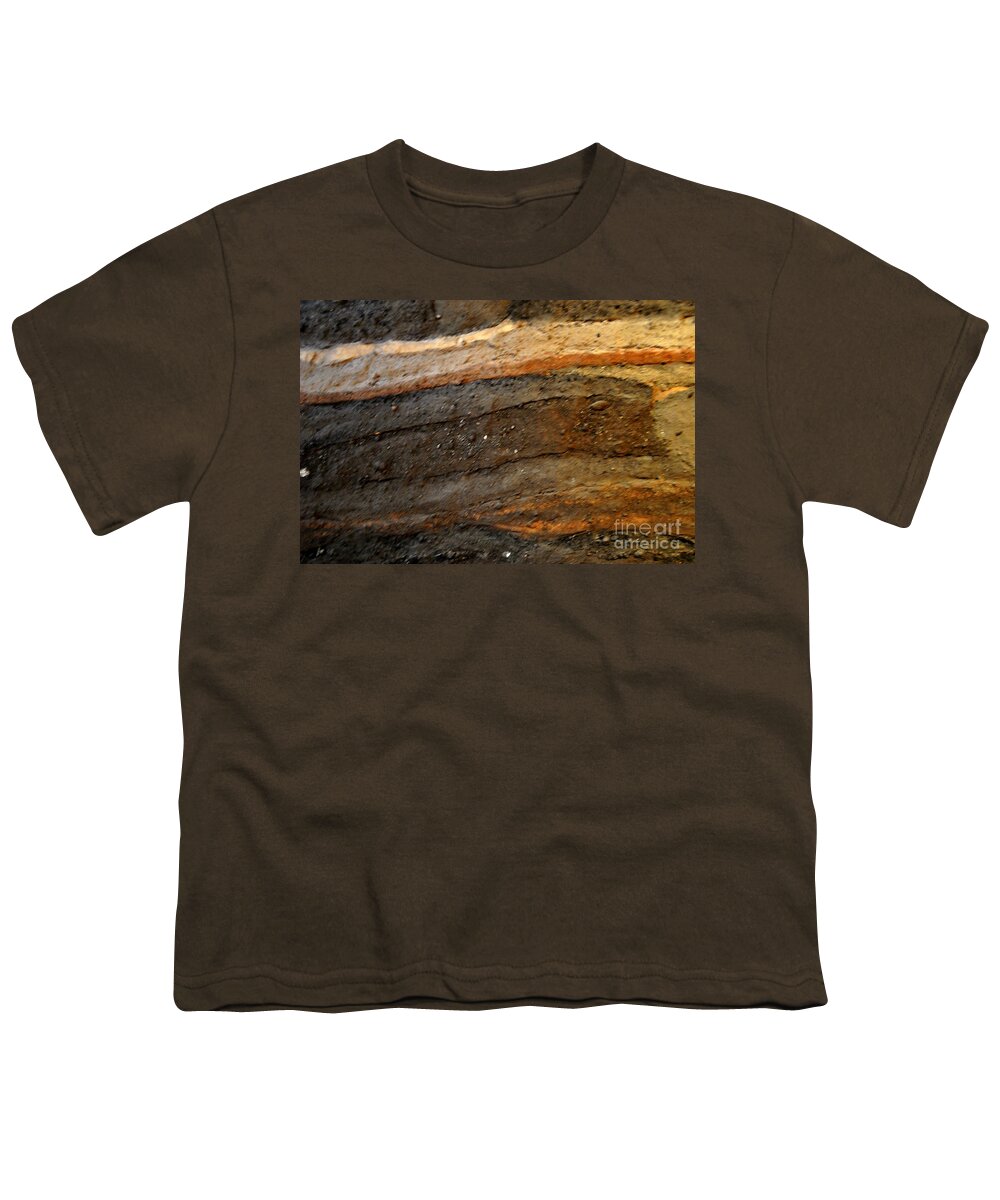 Strata Youth T-Shirt featuring the photograph Strata 2 of Birka Viking Village by Jacqueline M Lewis