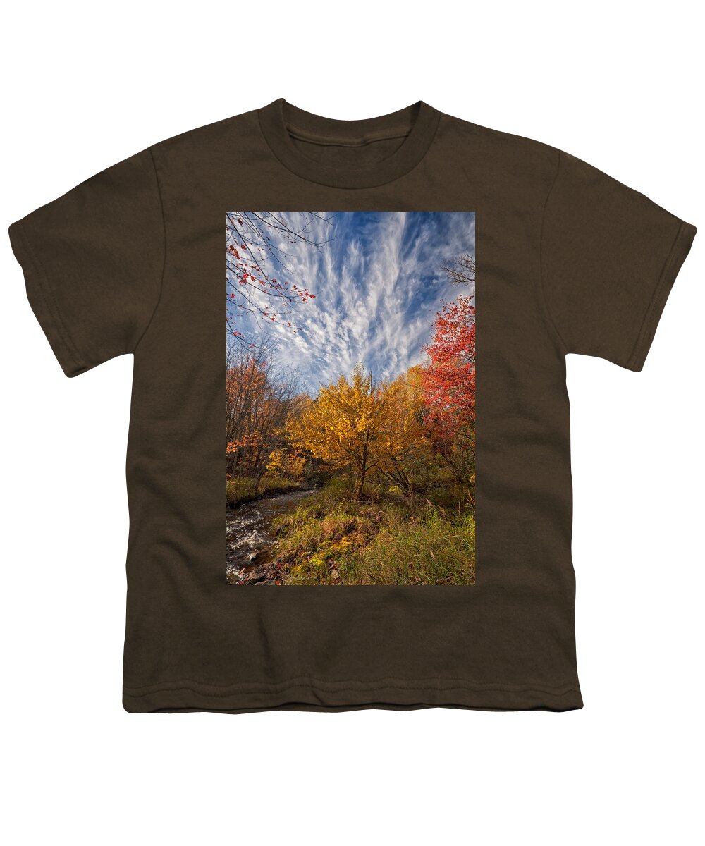 Raven Head Wilderness Youth T-Shirt featuring the photograph Streaking Sky Over Sand River by Irwin Barrett