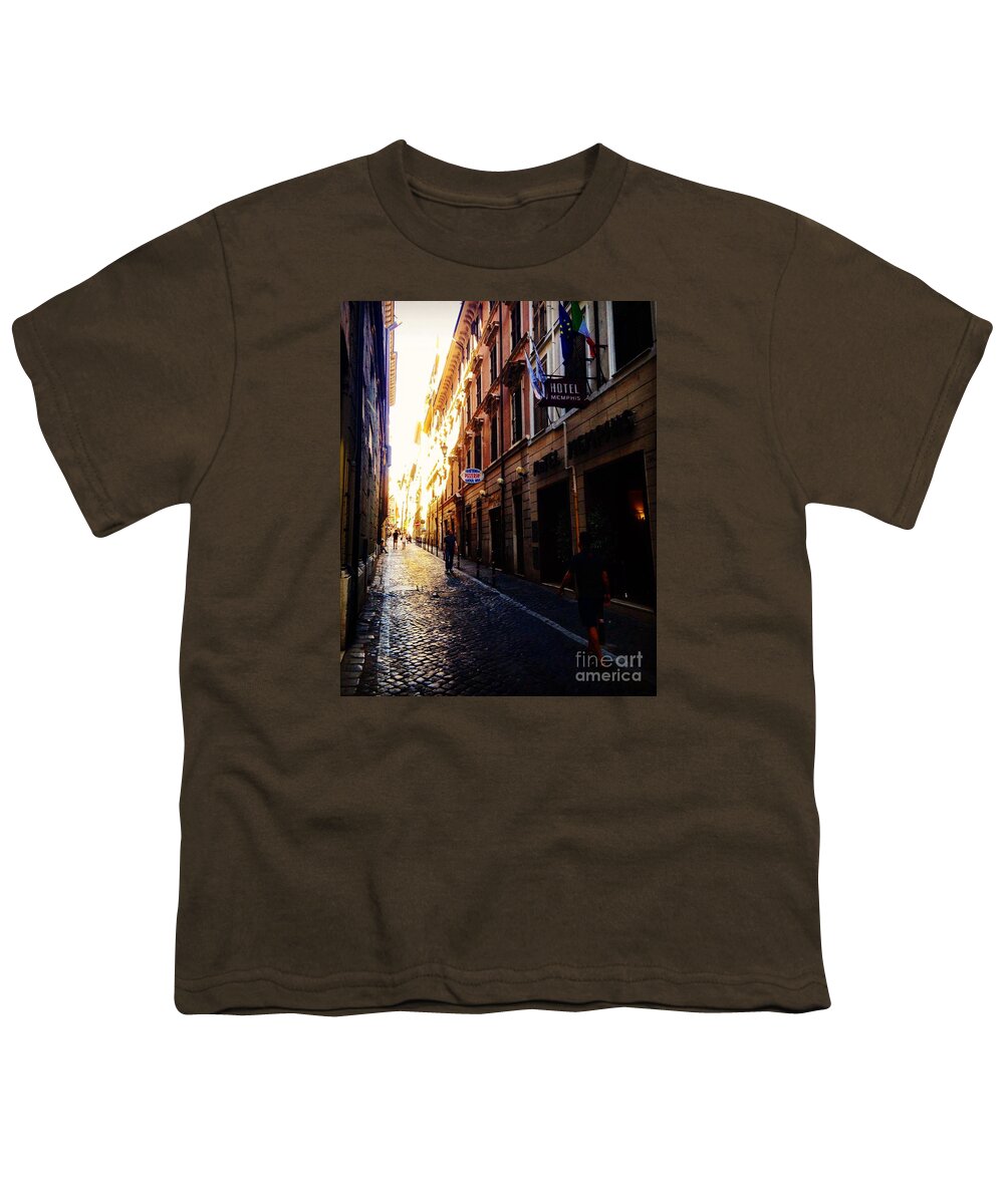 Rome Youth T-Shirt featuring the photograph Streets of Rome 2 by Angela Rath
