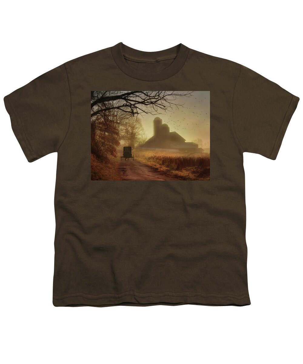 Barn Youth T-Shirt featuring the photograph Sunday Morning by Lori Deiter