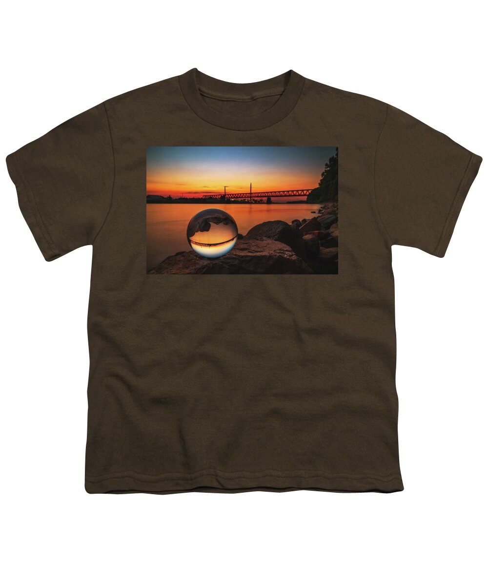 Maulbeerau Youth T-Shirt featuring the photograph Sunset at River Rhine by Marc Braner