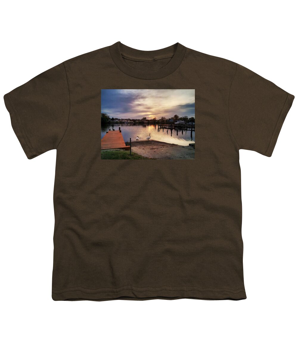 Swan Youth T-Shirt featuring the photograph Swans of Chink Creek by Chris Montcalmo