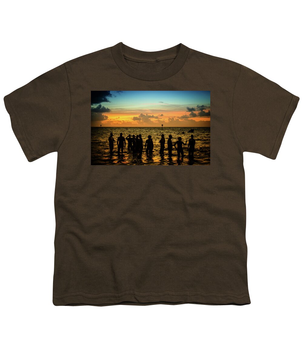 Landscape Youth T-Shirt featuring the photograph Swimmers Sunrise by Joe Shrader