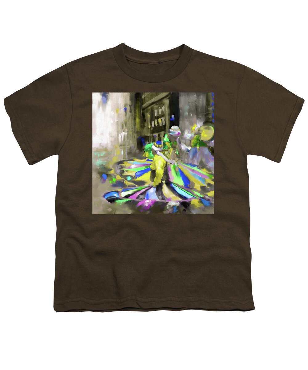 Tanoura Youth T-Shirt featuring the painting Tanoura Dance 449 IV by Mawra Tahreem