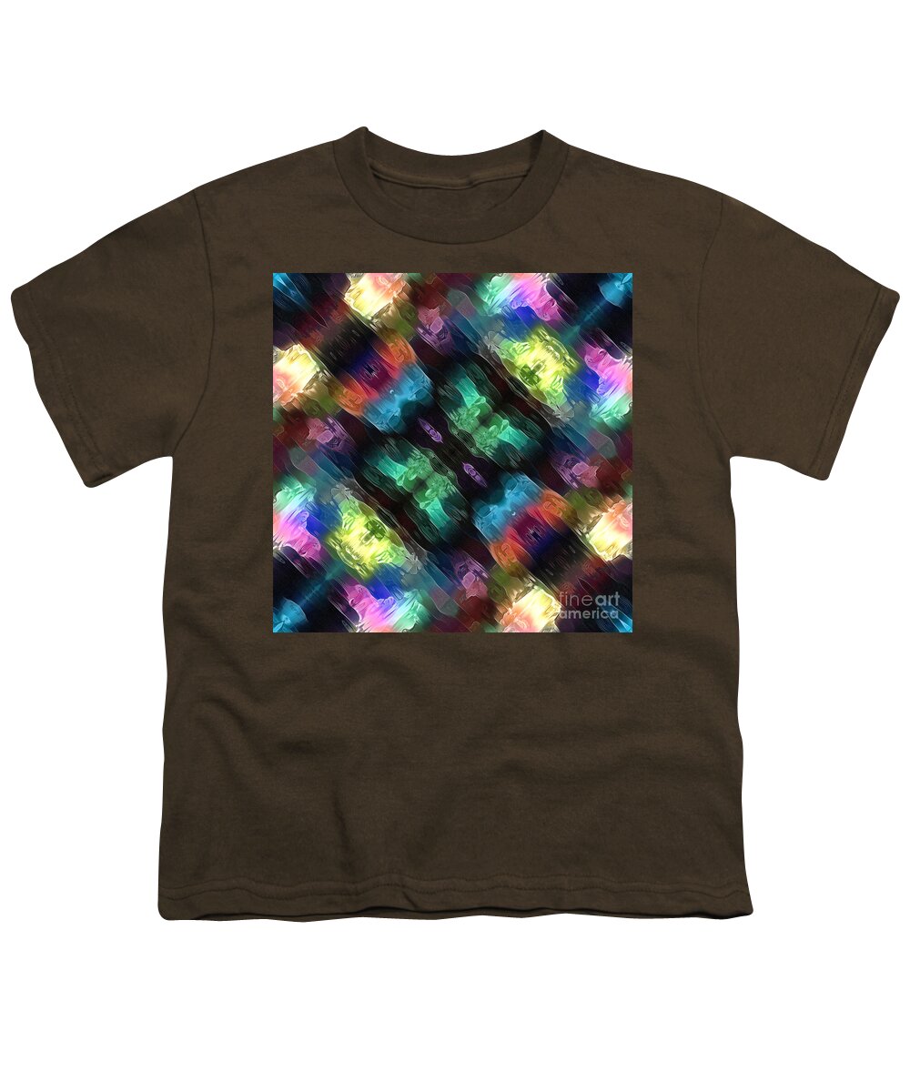 Abstract Youth T-Shirt featuring the digital art Textural Abstract of Colors by Phil Perkins