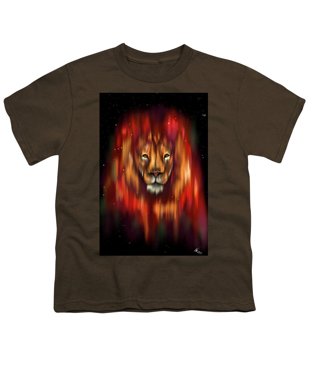 Lion Youth T-Shirt featuring the digital art The Lion, The Bull And The Hunter by Norman Klein