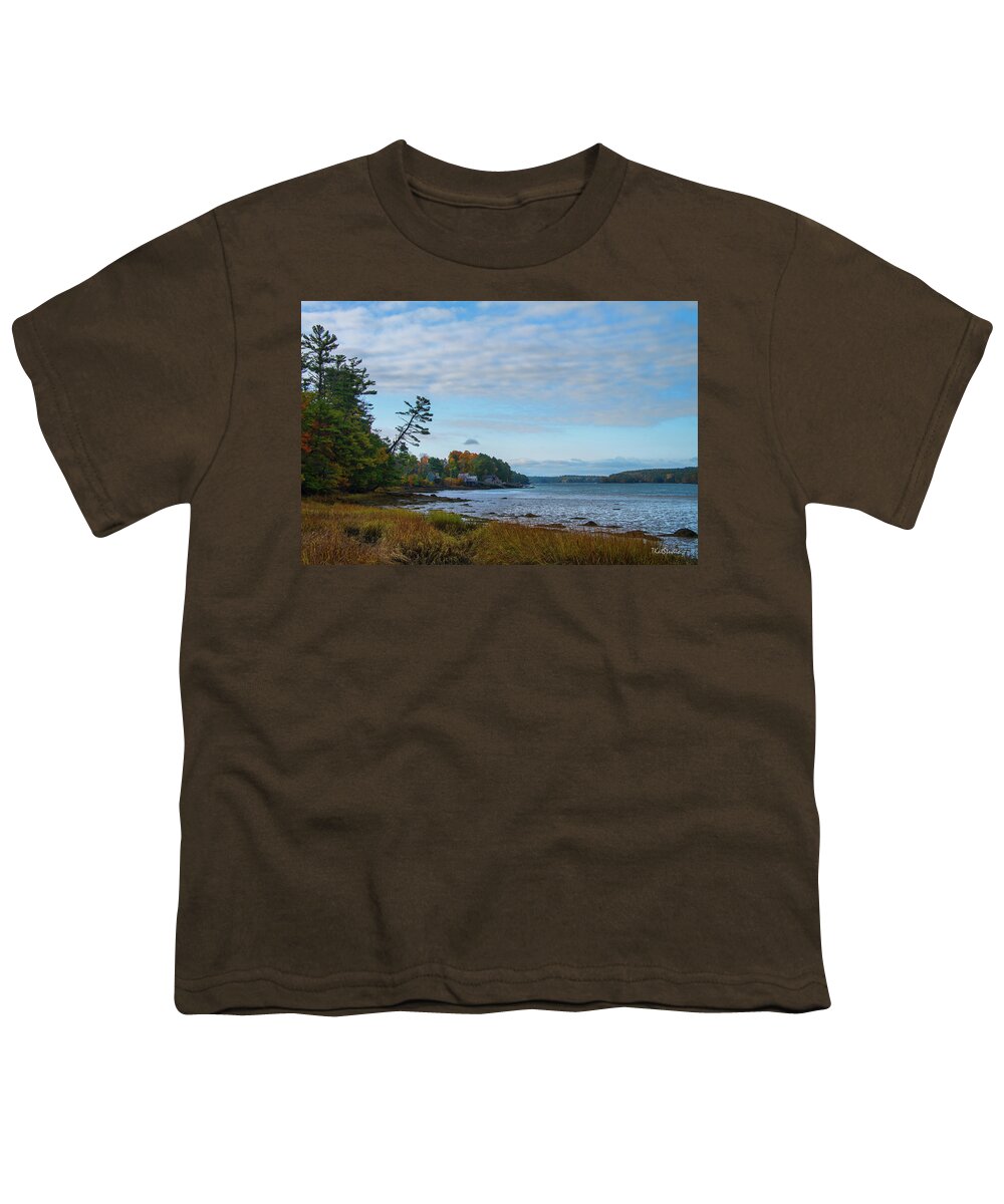 Edgecomb Youth T-Shirt featuring the photograph The Maine Coast near Edgecomb by Tim Kathka
