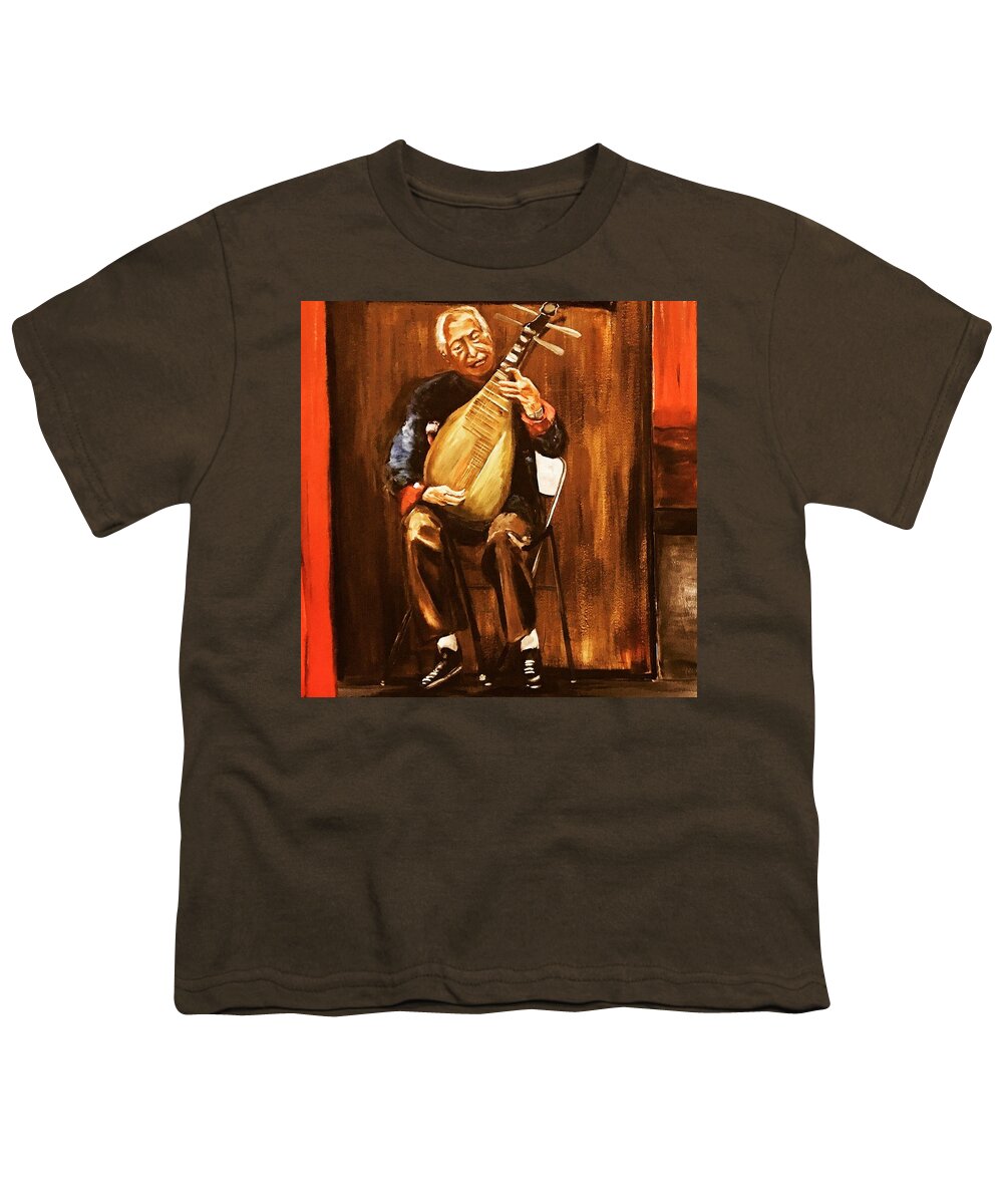 Musician Youth T-Shirt featuring the painting The Musician by Belinda Low