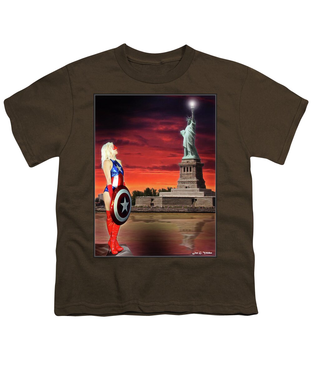 Captain America Youth T-Shirt featuring the photograph Shield of Liberty by Jon Volden