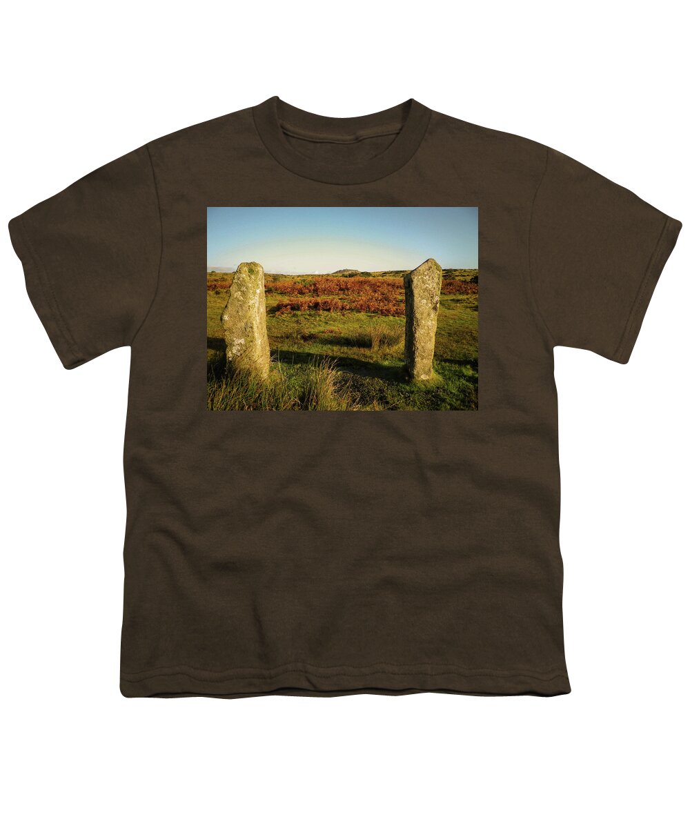 Pipers Youth T-Shirt featuring the photograph The Pipers on Bodmin Moor by Richard Brookes