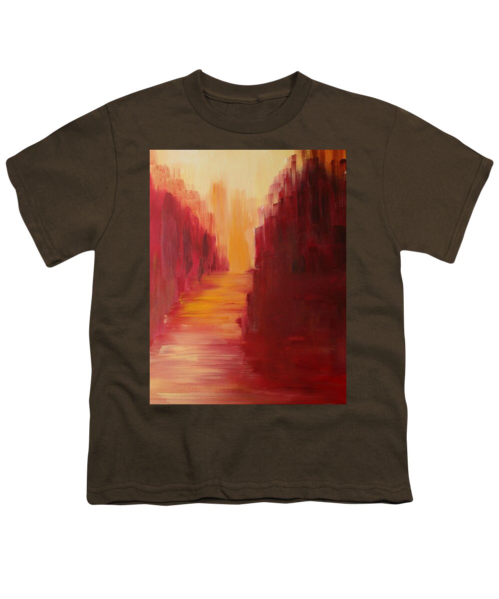 Red Youth T-Shirt featuring the painting The Ruby Way by Julie Lueders 