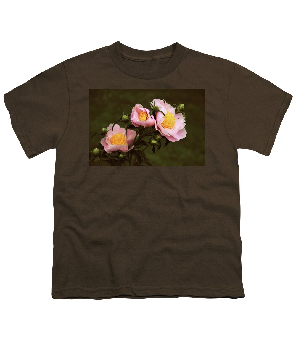 Peony Youth T-Shirt featuring the photograph The Three Sisters by Jessica Jenney