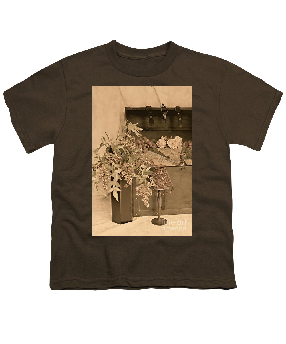 Still Life Youth T-Shirt featuring the photograph Treasure Chest Full of Memories No.1 by Sherry Hallemeier