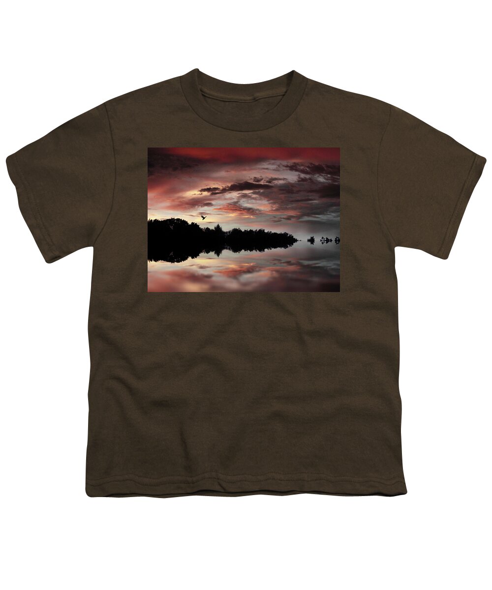 Sunset Youth T-Shirt featuring the photograph Twilight Flight by Jessica Jenney