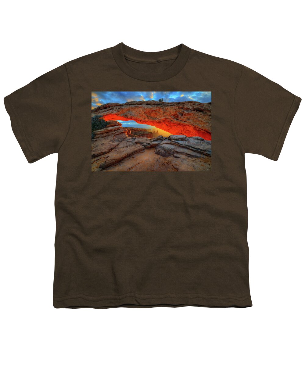 Mesa Arch Youth T-Shirt featuring the photograph Under The Arch by Greg Norrell