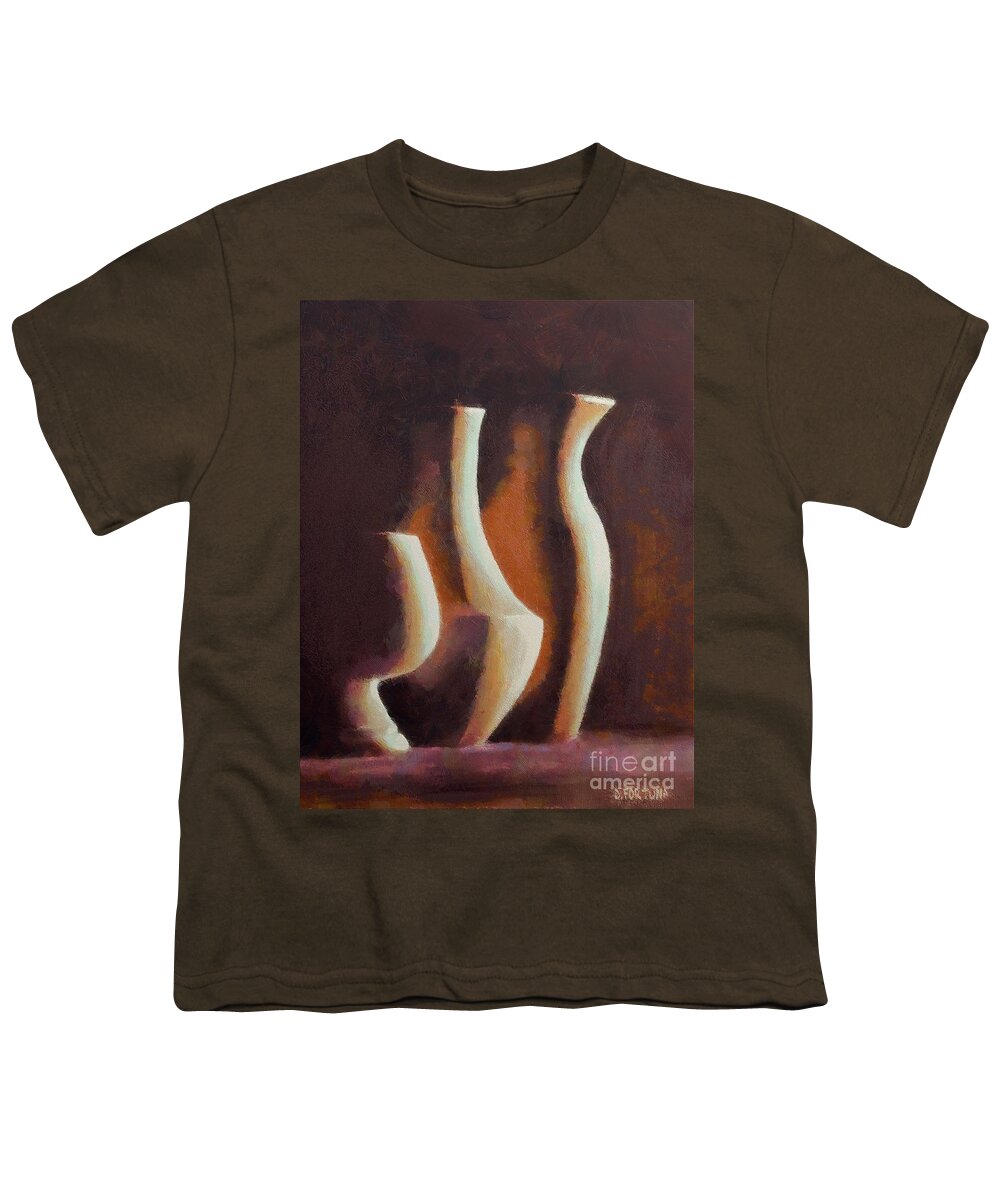 Vases Youth T-Shirt featuring the painting Vases by Dragica Micki Fortuna