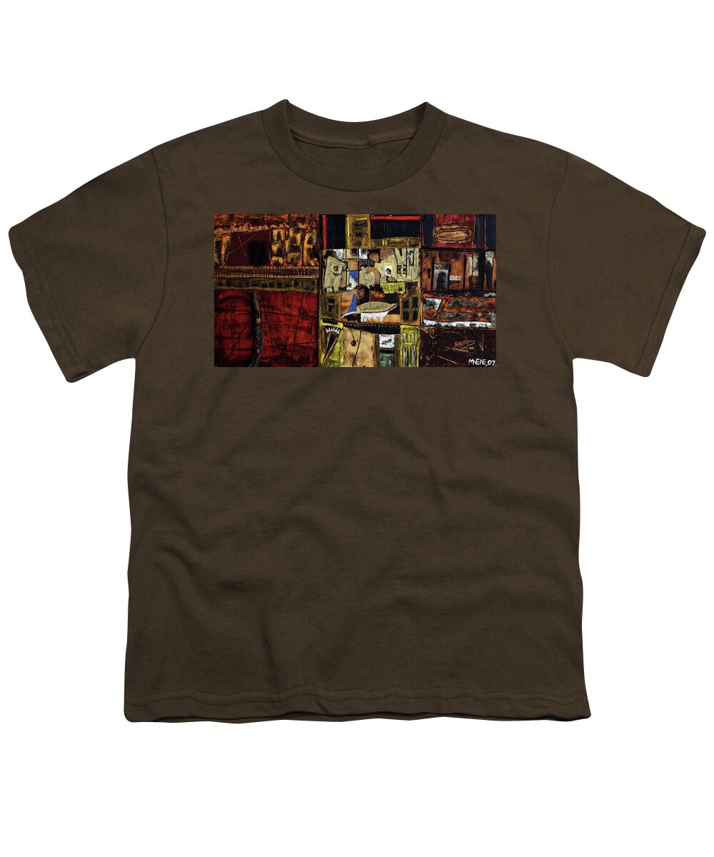 African Fine Art Youth T-Shirt featuring the painting Window On The World by Michael Nene