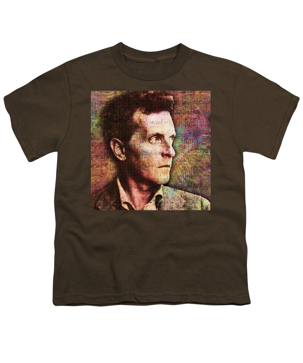Portrait Youth T-Shirt featuring the digital art Wittgenstein by Barbara Berney