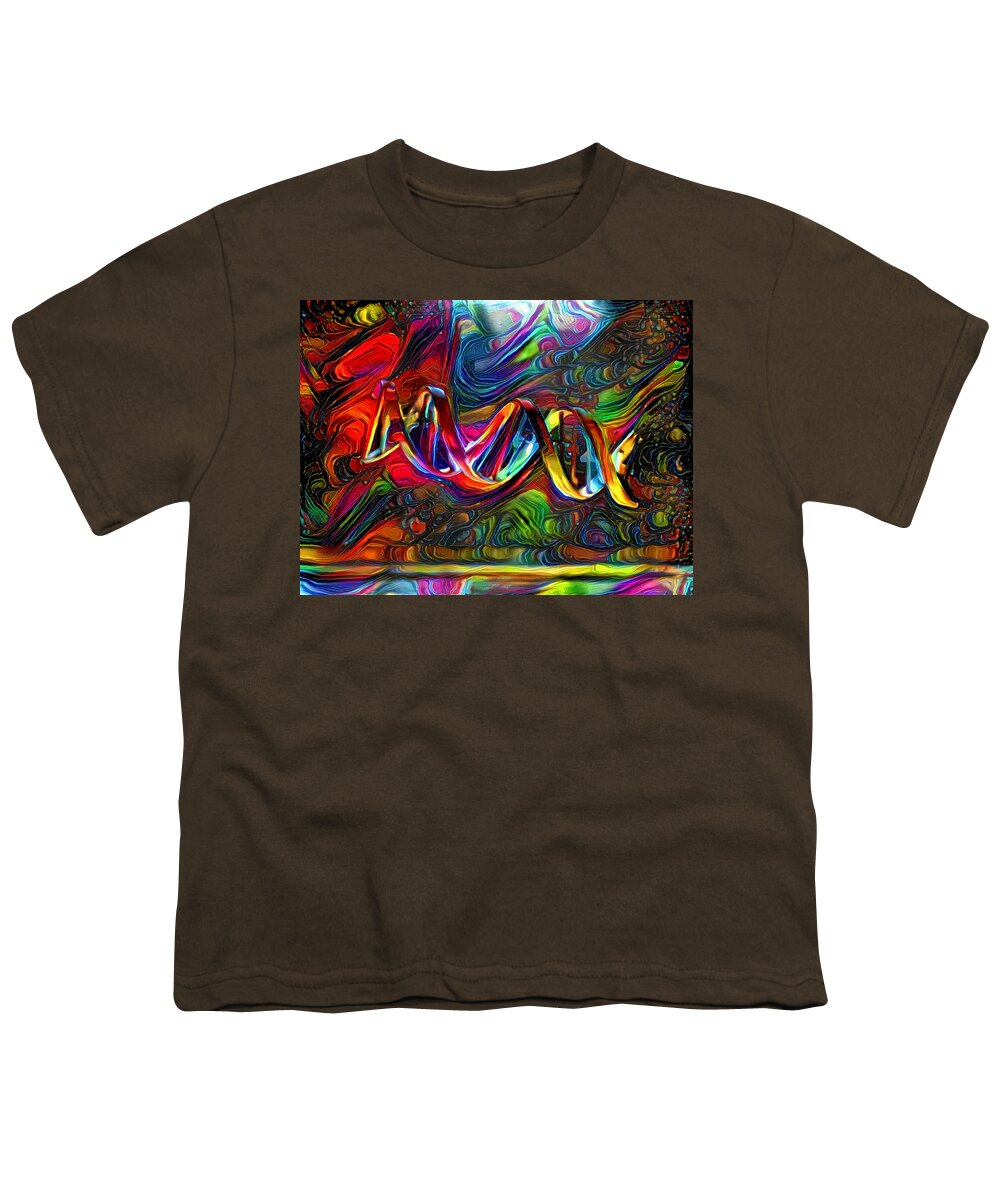 Abstract Youth T-Shirt featuring the digital art DNA Strand Artwork #2 by Bruce Rolff