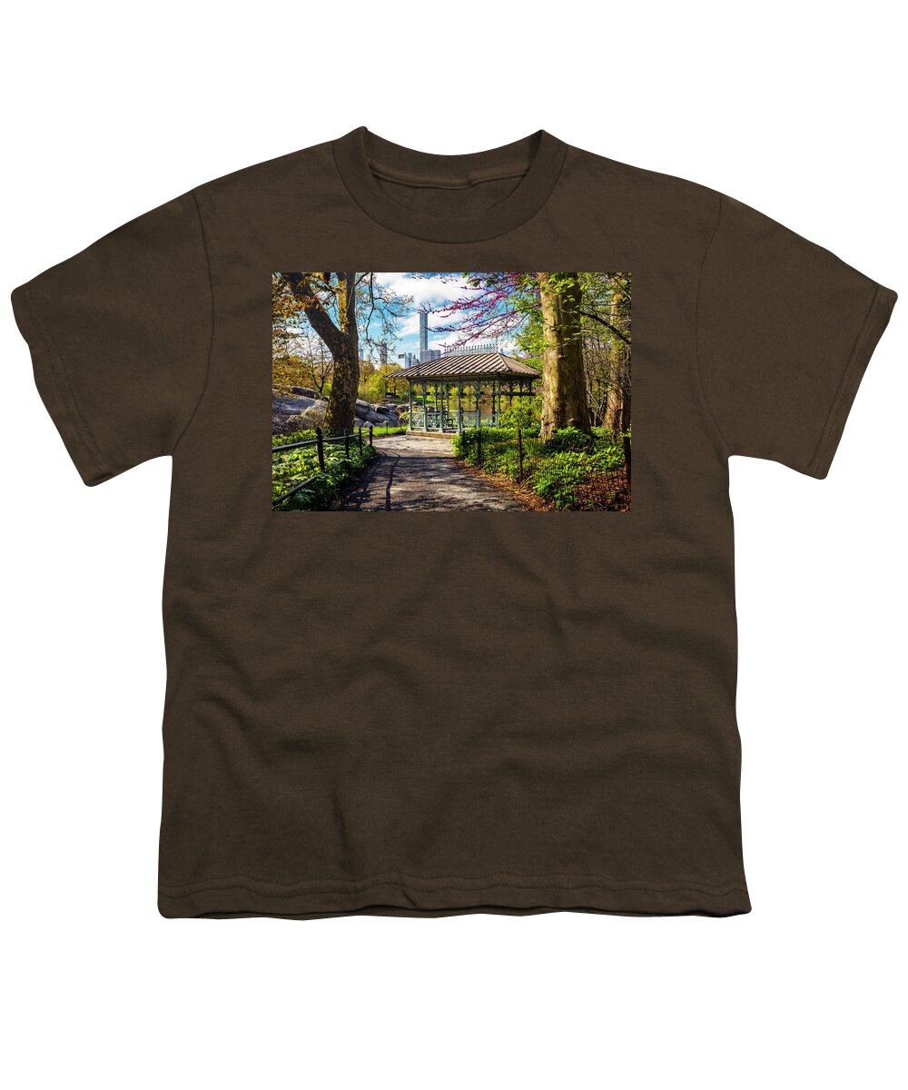 Estock Youth T-Shirt featuring the digital art Ladies' Pavilion, Central Park Nyc #4 by Claudia Uripos