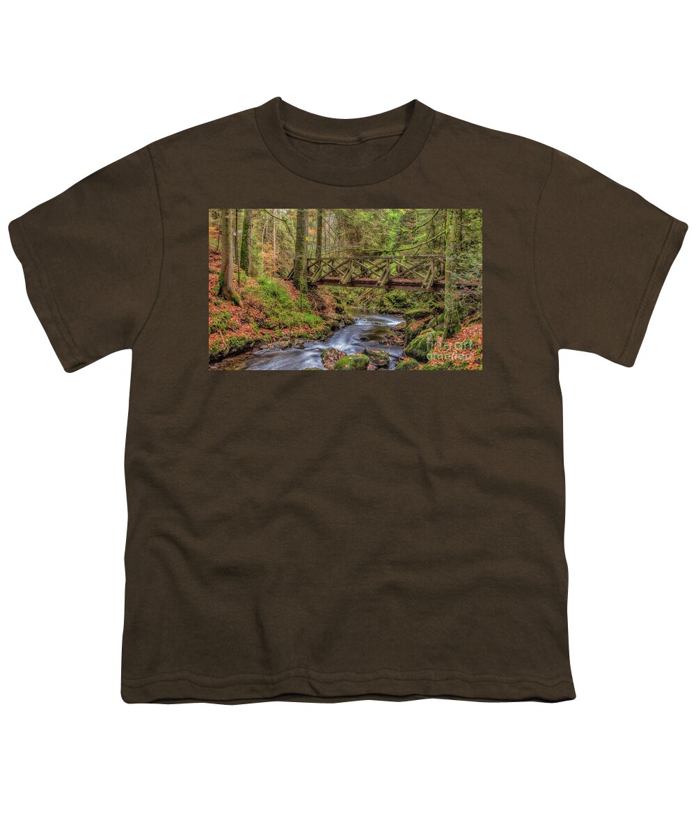 Ravenna-gorge Youth T-Shirt featuring the photograph Cascades And Waterfalls #4 by Bernd Laeschke