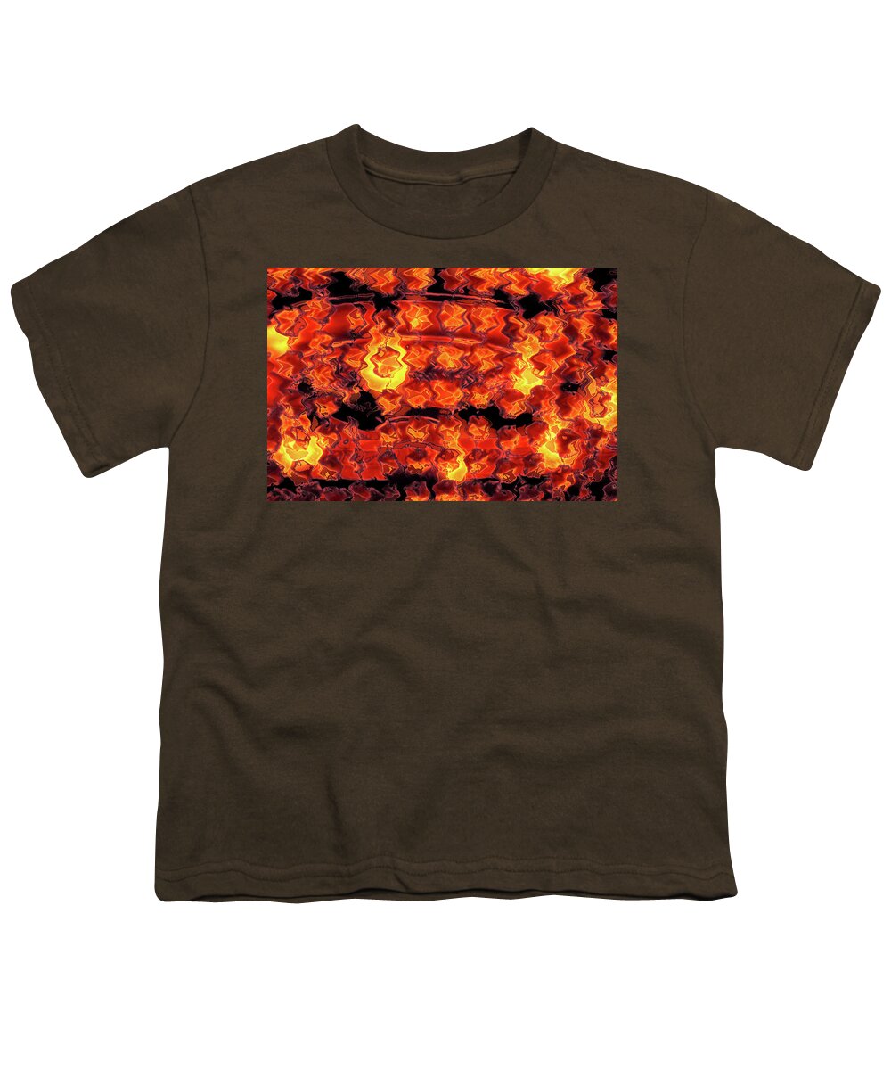 Abstract Youth T-Shirt featuring the digital art All Fired Up by Trina R Sellers