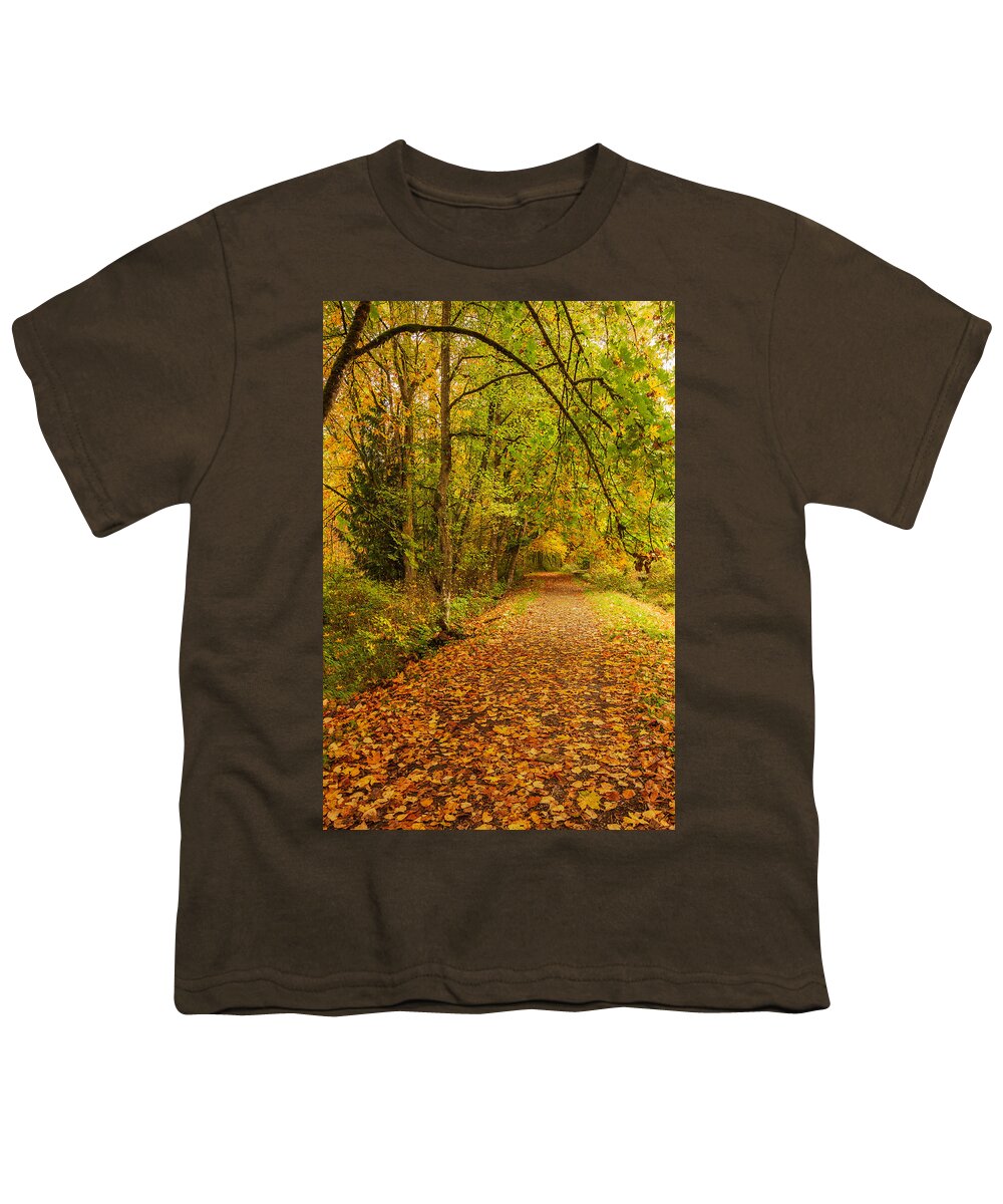 Nature Youth T-Shirt featuring the photograph Autumn Walk by Bob Cournoyer