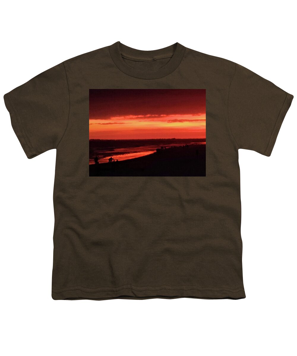 Sunset Youth T-Shirt featuring the photograph Blazing Sunset by Karen Stansberry