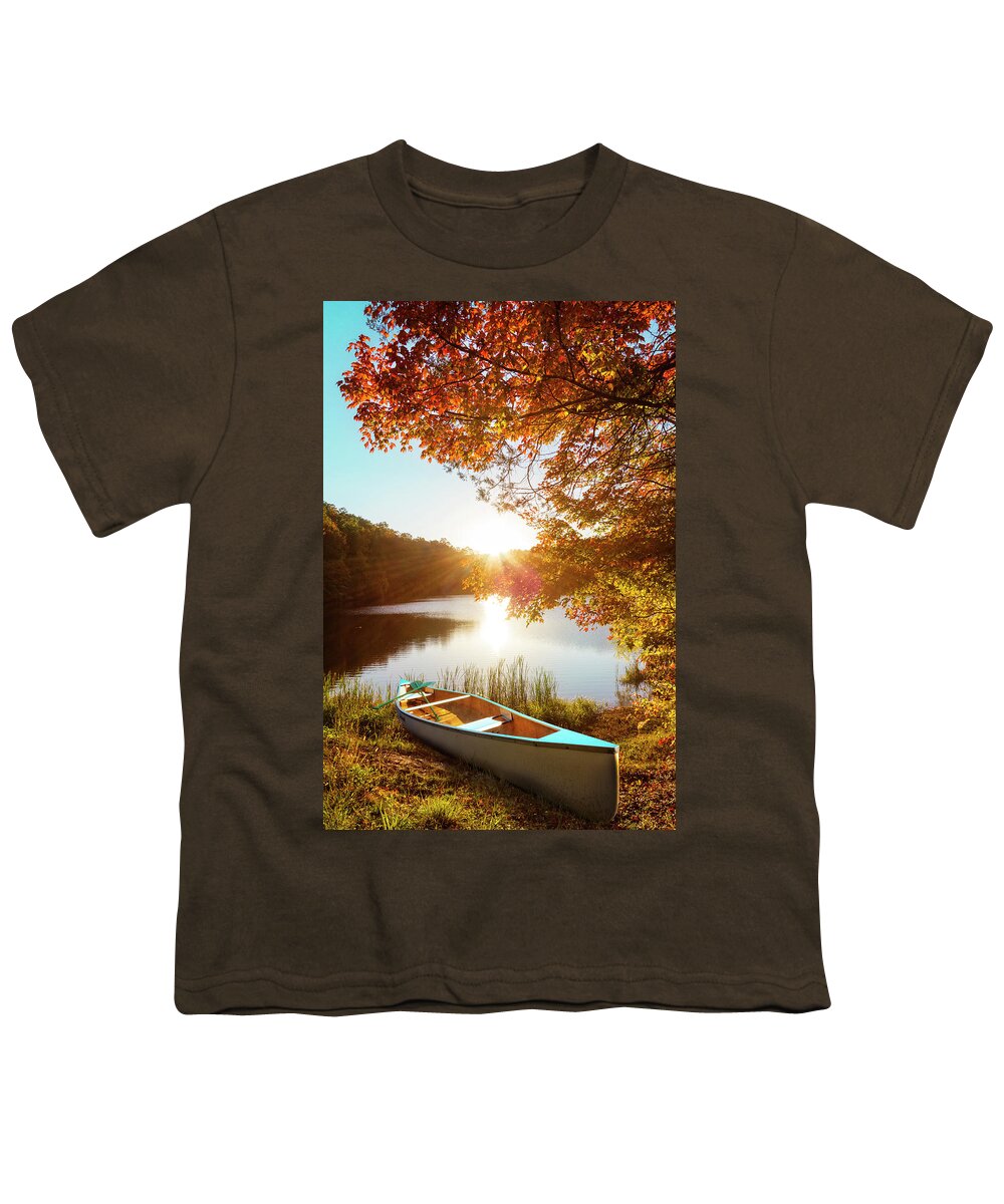 Benton Youth T-Shirt featuring the photograph Canoe by Debra and Dave Vanderlaan