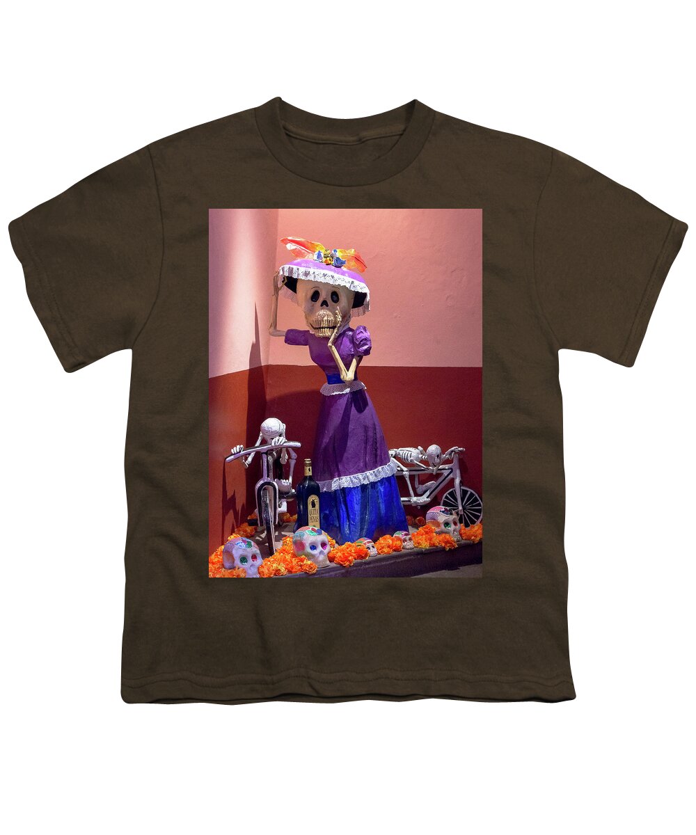 Skeleton Dame Youth T-Shirt featuring the photograph Catrina Calavera by Amy Sorvillo
