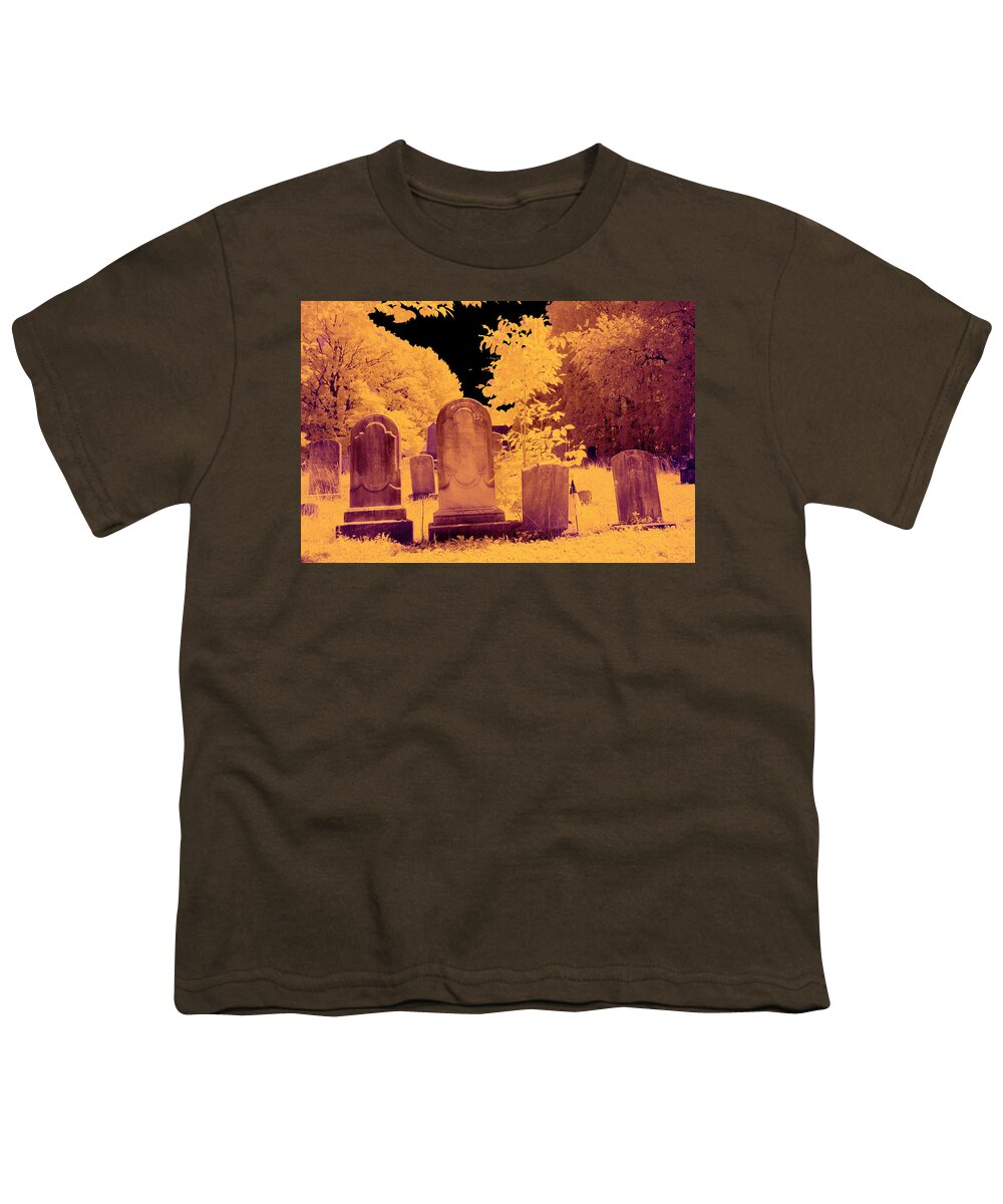Dir-c-1176-c Youth T-Shirt featuring the photograph Color Infrared Tombstones by Paul W Faust - Impressions of Light