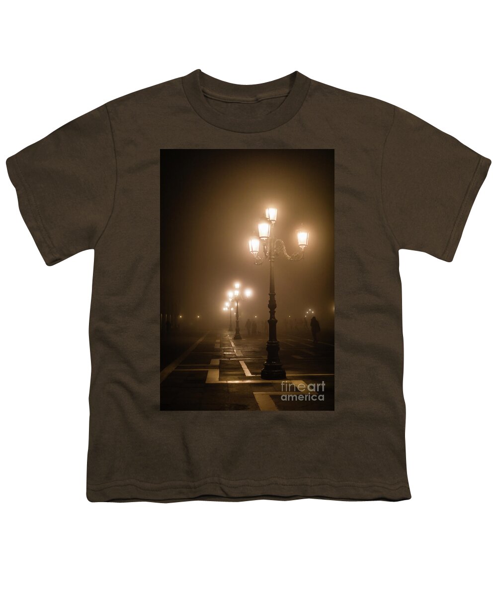 Piazza San Marco Youth T-Shirt featuring the photograph Foggy Piazza San Marco, Venice by Lyl Dil Creations