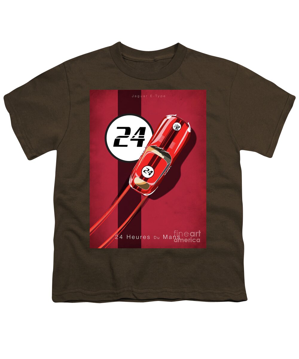 Vintage Cars Youth T-Shirt featuring the painting Le Mans Jag by Sassan Filsoof