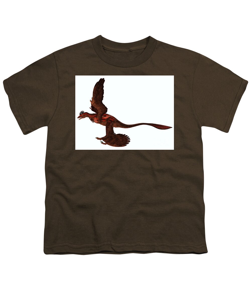 Microraptor Youth T-Shirt featuring the digital art Microraptor Side Profile by Corey Ford