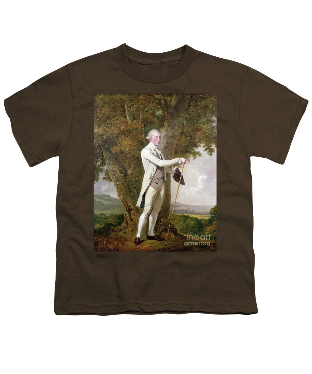 John Milnes Youth T-Shirt featuring the painting Portrait Of John Milnes, 12th Duke Of St Albans by Joseph Wright Of Derby