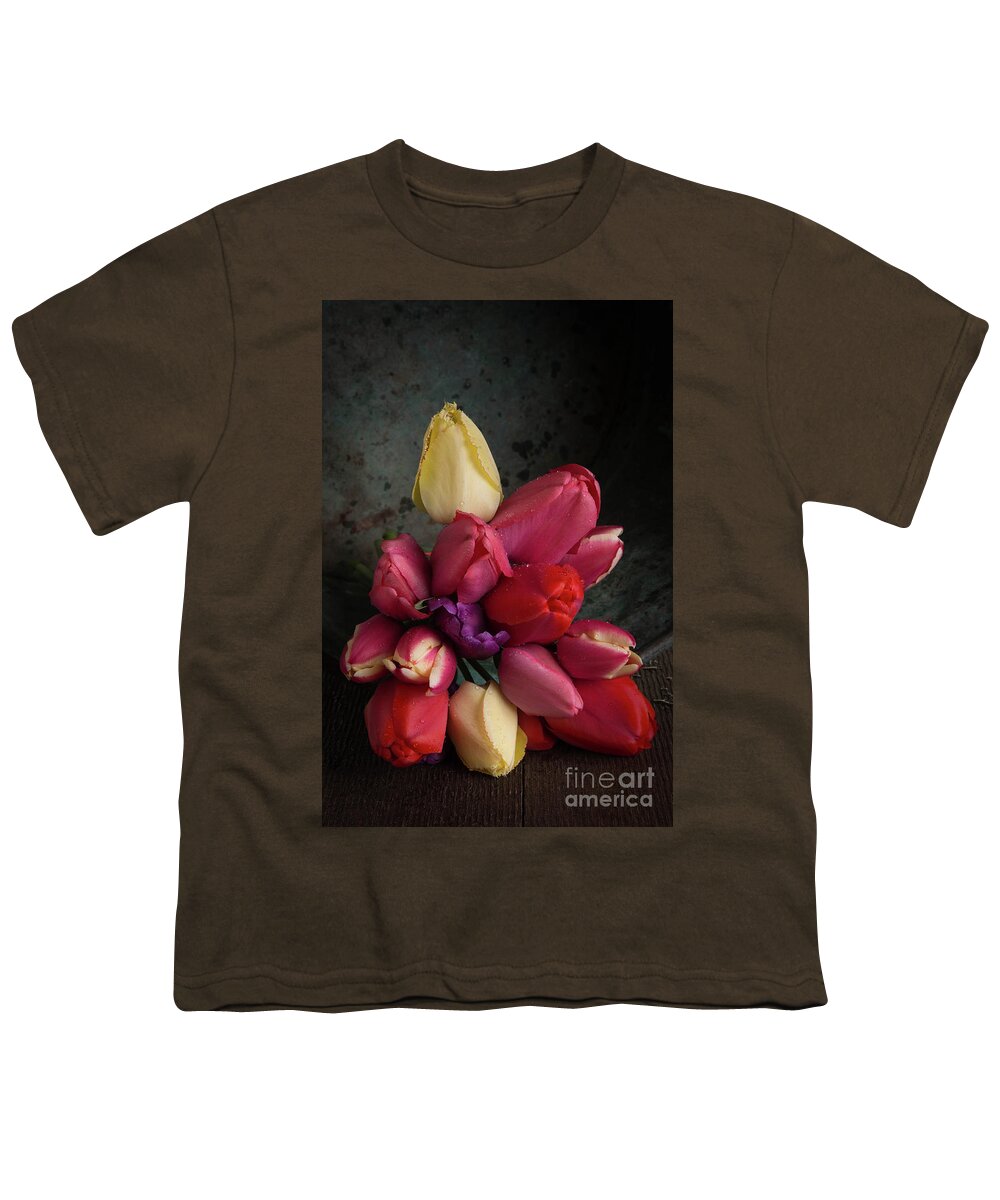 Blossoms Youth T-Shirt featuring the photograph Still Life With Tulips 35 by Edward Fielding