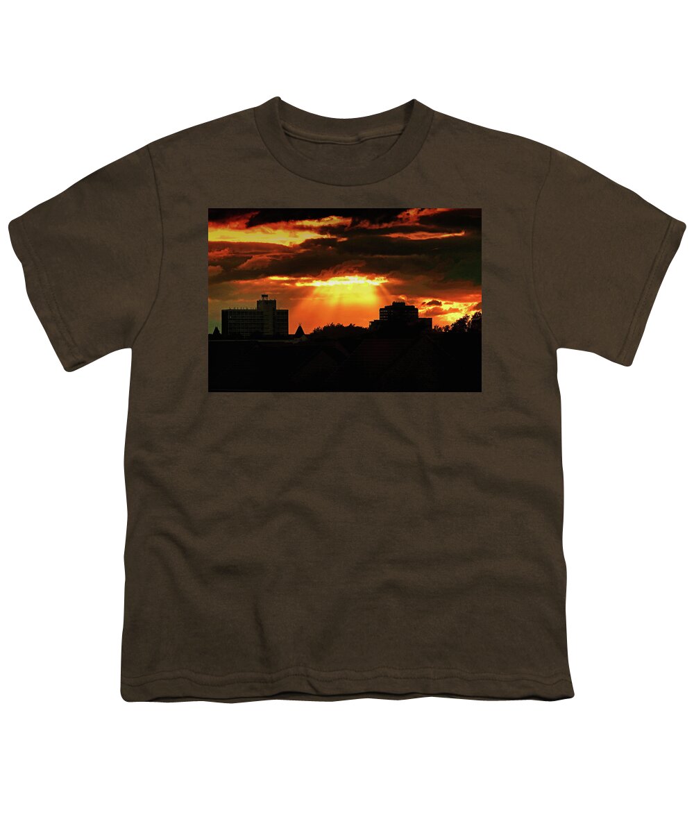 Sunset Youth T-Shirt featuring the photograph Sunset Over The Town by Jeff Townsend