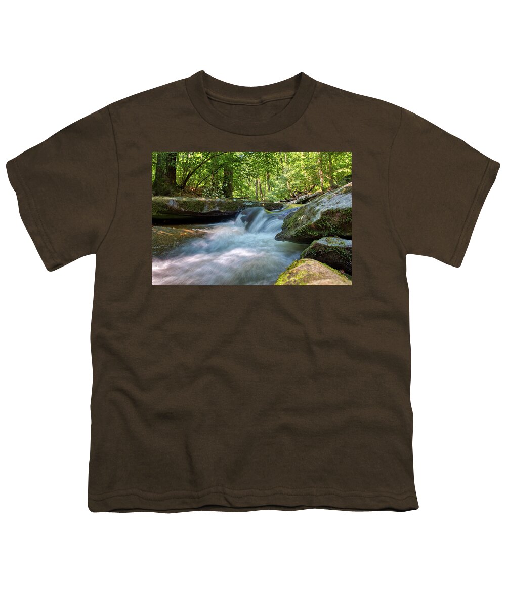Patapsco State Park Youth T-Shirt featuring the photograph The gentle stream fall by Mark Dodd