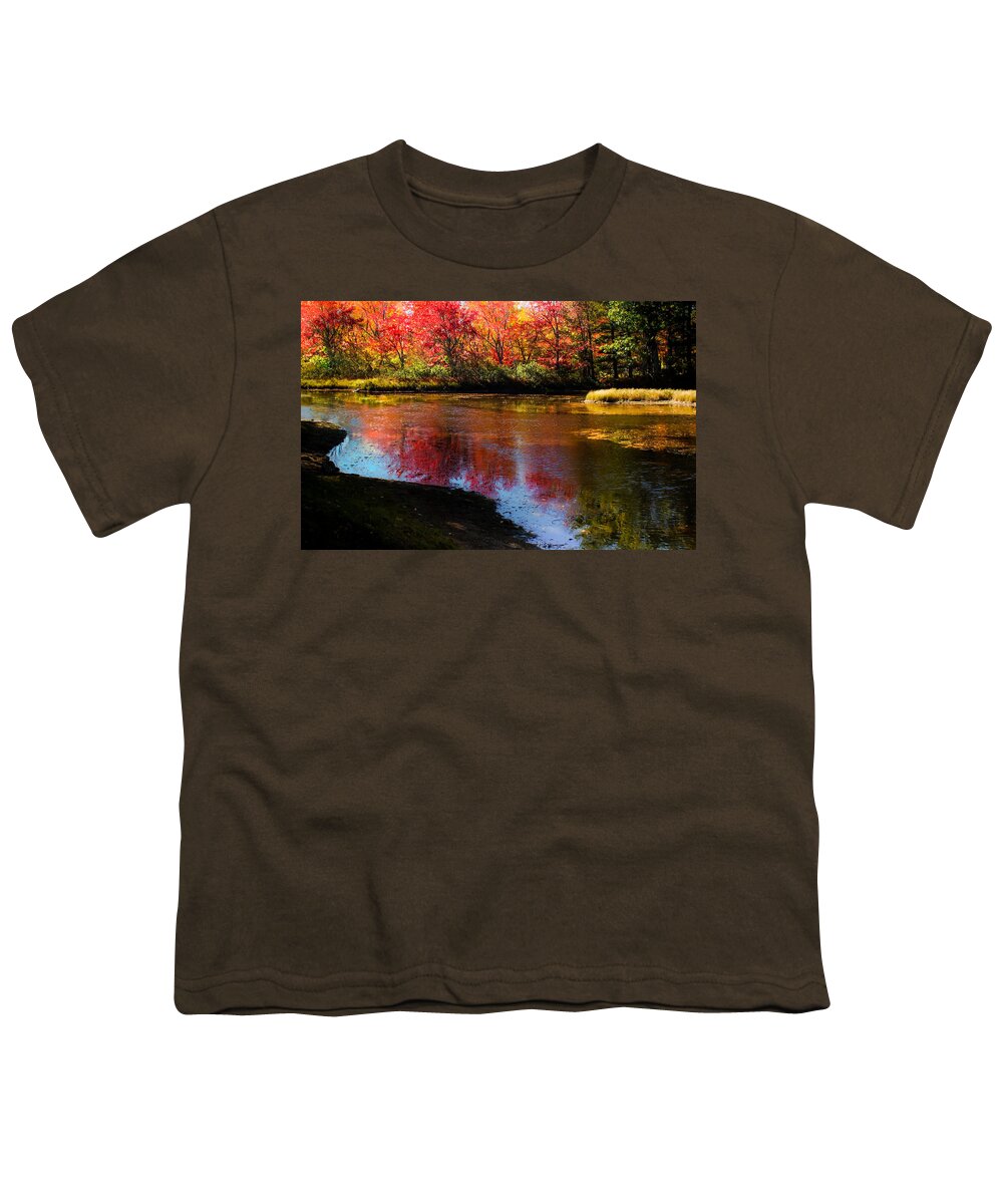 Maine Waterscapes Youth T-Shirt featuring the photograph When Autumn Flows by Karen Wiles