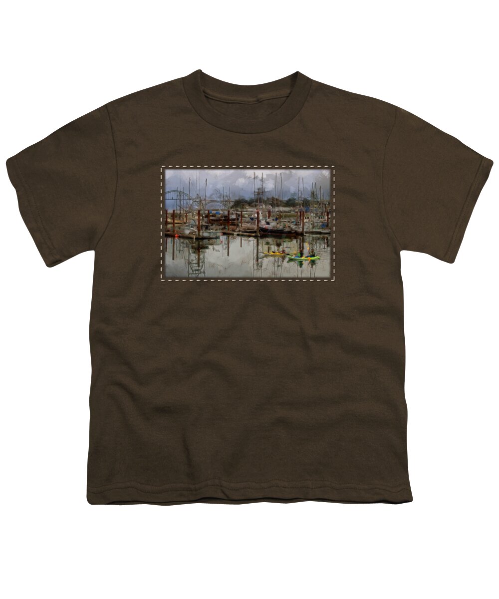 Newport Youth T-Shirt featuring the photograph Yaquina Bay Kayaking by Thom Zehrfeld